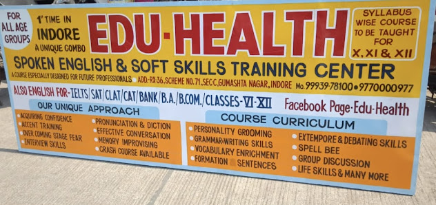 Edu-health – Spoken English Coaching¸ English Classes ¸ English Tutorials ¸ Online Classes ¸ Gumasta Nagar¸ Indore